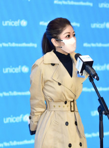 Ms. Judy Chen, Chairman of UNICEF HK is giving a speech ©UNICEF HK/2021 ©UNICEF HK/2021